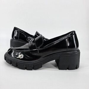 Sincerely Jules Dylan Loafers Black Patent Platform Chunky Lug Heel y2k 90s 7.5M